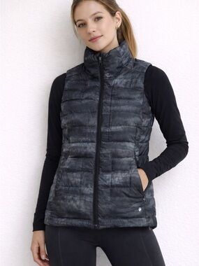 Lululemon Pack It Down Vest Black Gray Print Size S Lightweight Puffer